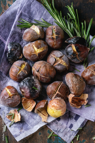 Roasted chestnuts in the ashes