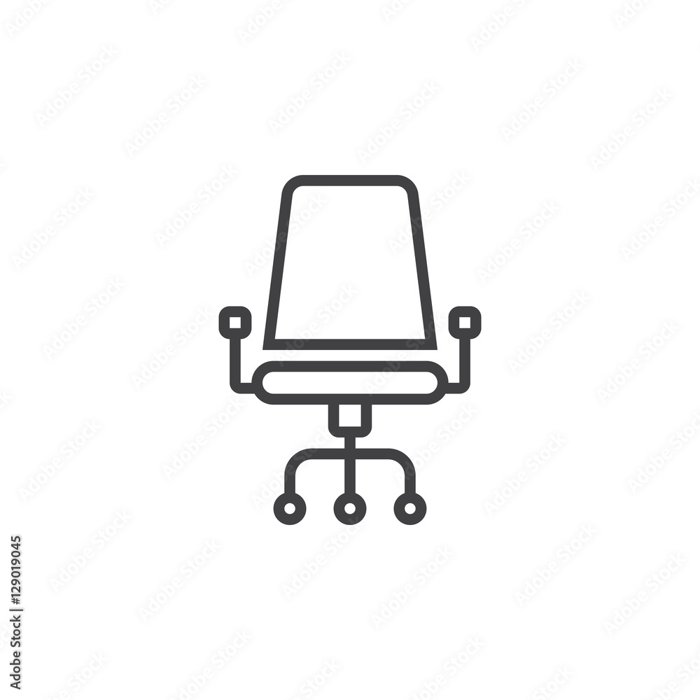 office chair line icon, outline vector sign, linear pictogram isolated on white. logo illustration office chair line icon, outline vector sign, linear pictogram isolated on white. logo illustration