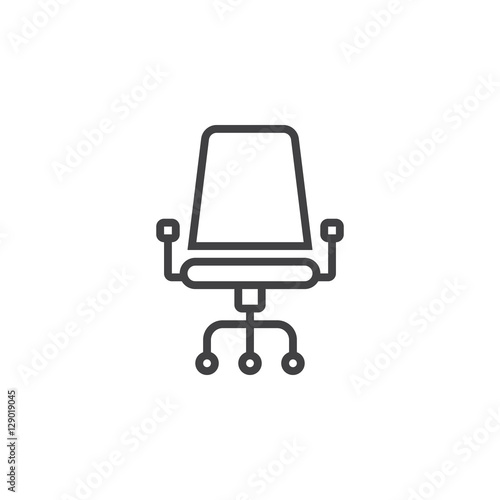 office chair line icon, outline vector sign, linear pictogram isolated on white. logo illustration
