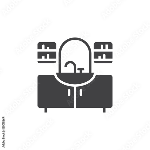washstand icon vector, solid flat sign, pictogram isolated on white, logo illustration
