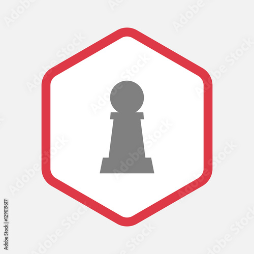 Isolated hexagon with a pawn chess figure