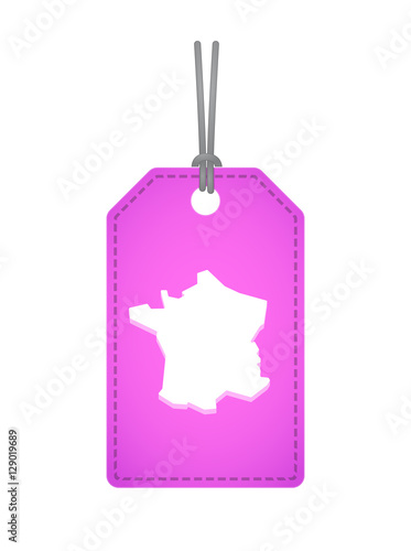 Isolated label with the map of France