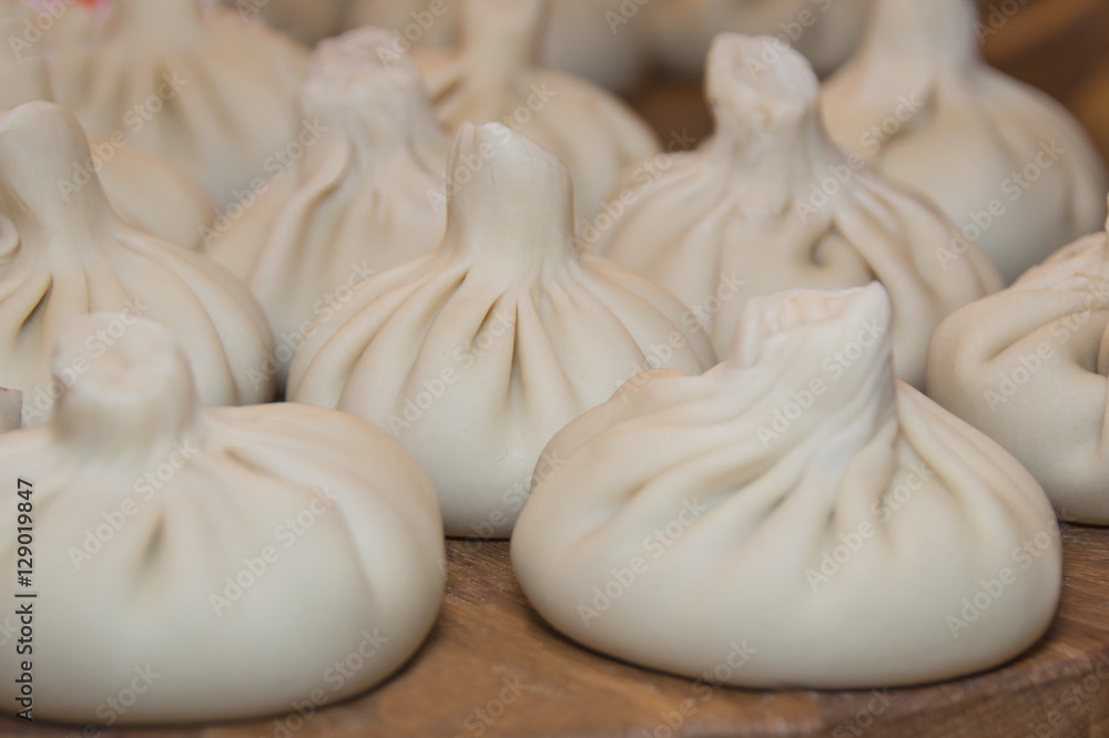 Khinkali – Georgian dumplings with meat. Khinkali – Georgian dumplings with meat.