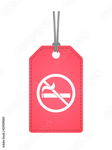 Isolated label with a no smoking sign