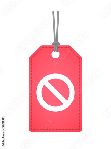 Isolated label with a forbidden sign