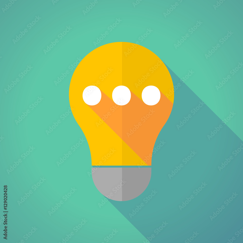 Long shadow bulb with an ellipsis orthographic sign Long shadow bulb with an ellipsis orthographic sign