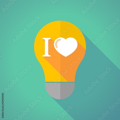 Long shadow bulb with  an " I like" glyph