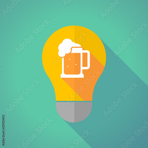 Long shadow bulb with  a beer jar icon