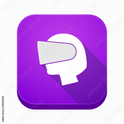 Isolated app icon with  a female head wearing a virtual reality