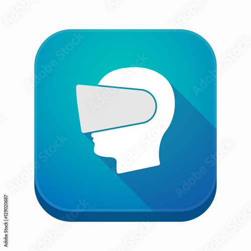Isolated app icon with  a male head wearing a virtual reality he