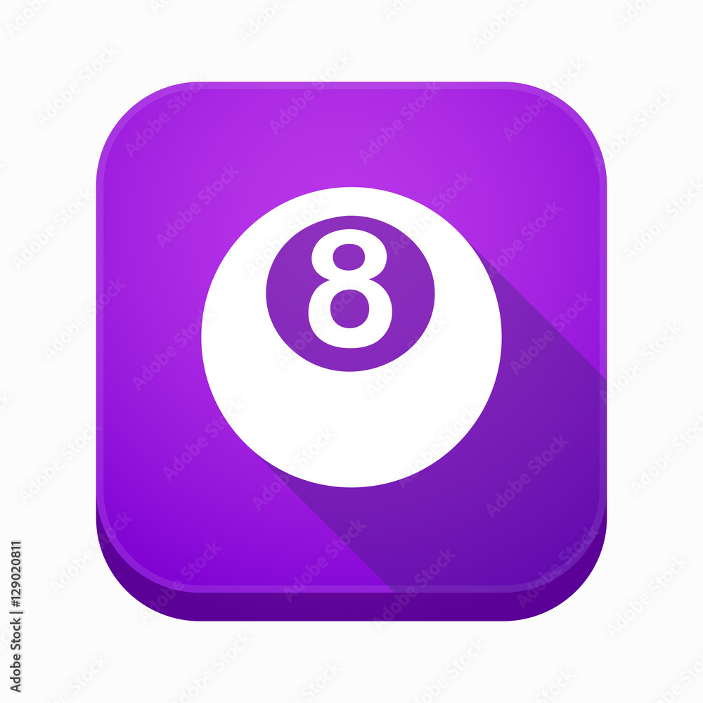 Isolated app button with a pool ball Isolated app button with a pool ball