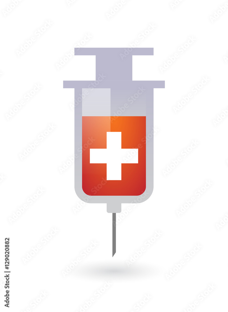Fototapeta premium Isolated syringe with the Swiss flag