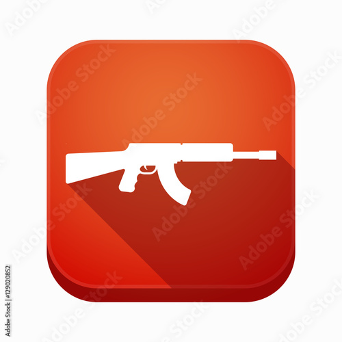 Isolated app button with a machine gun sign