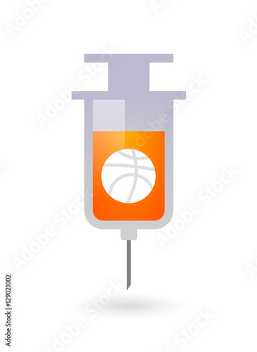 Isolated syringe with a basketball ball