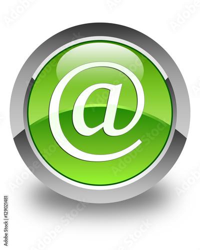 Email address icon glossy green round button