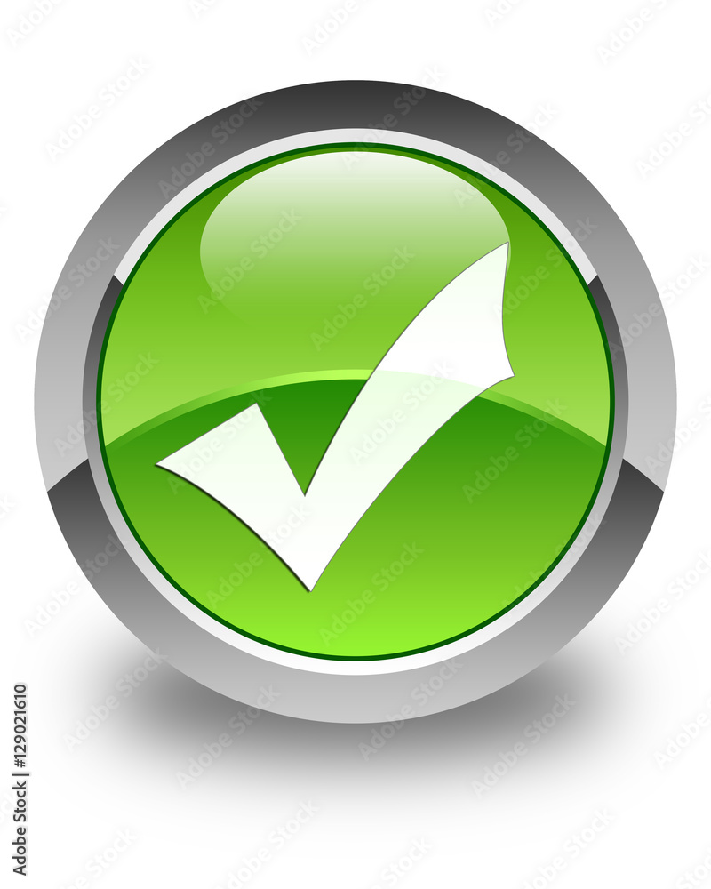 Validation icon glossy green round button Validation icon glossy green round button