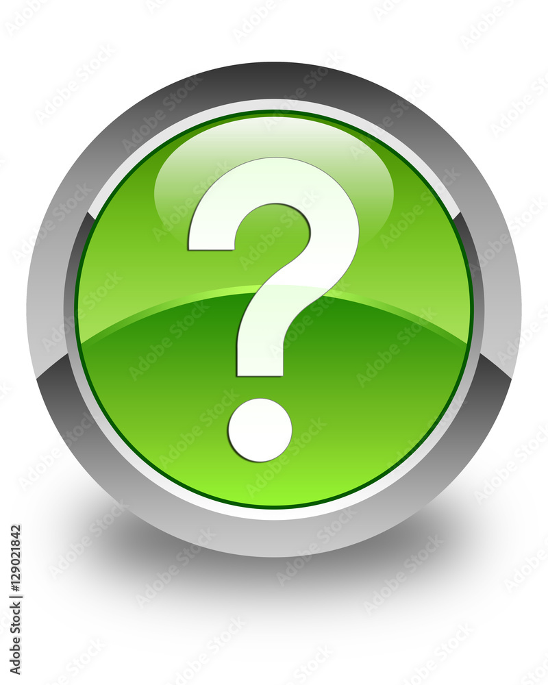 Question mark icon glossy green round button Question mark icon glossy green round button