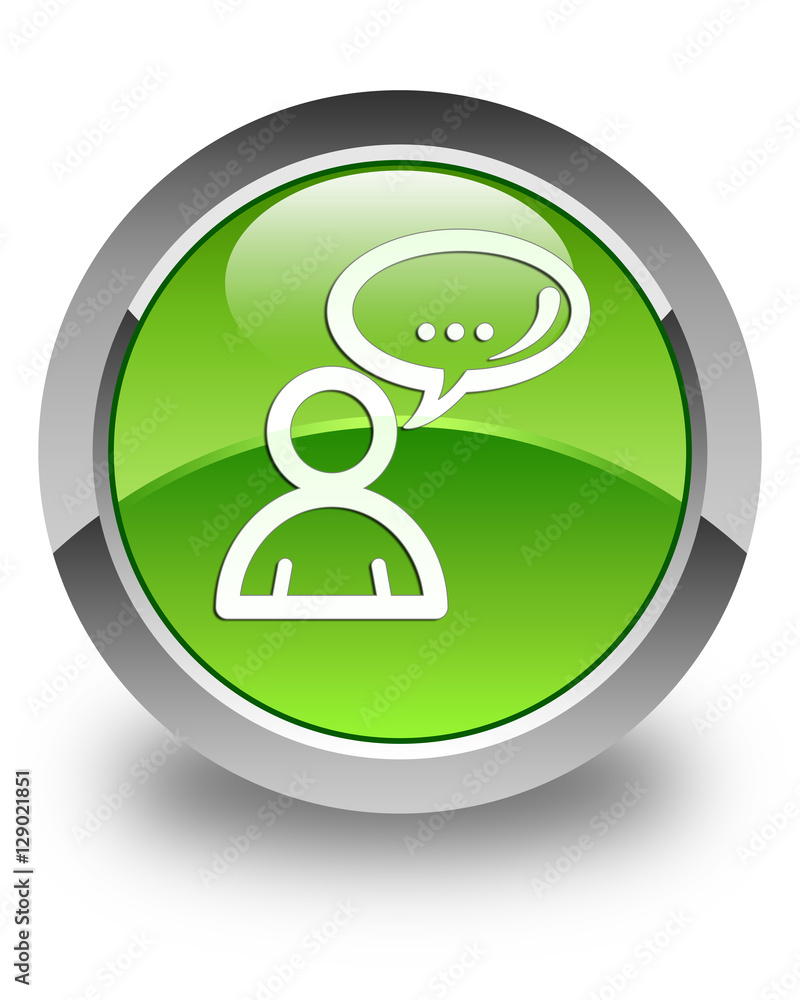 Social network icon glossy green round button Social network icon glossy green round button