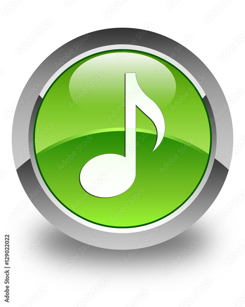 Music icon glossy green round button 2 Music icon glossy green round button 2