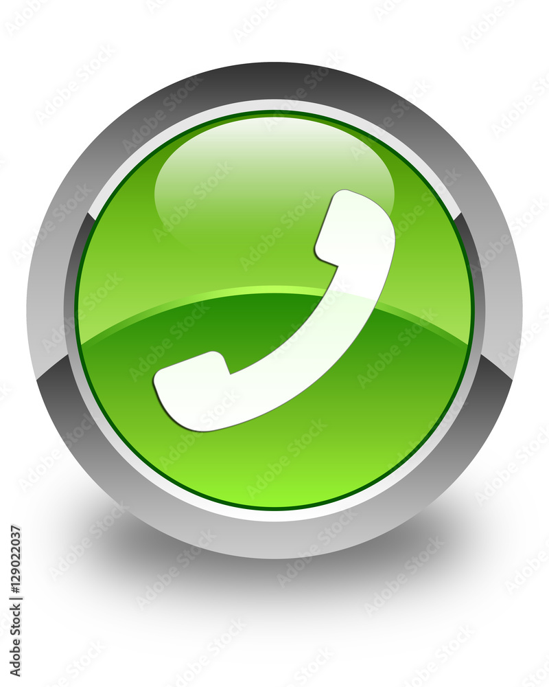 Phone icon glossy green round button 2 Phone icon glossy green round button 2