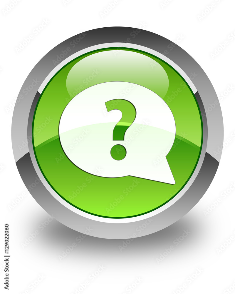 Question mark bubble icon glossy green round button Question mark bubble icon glossy green round button