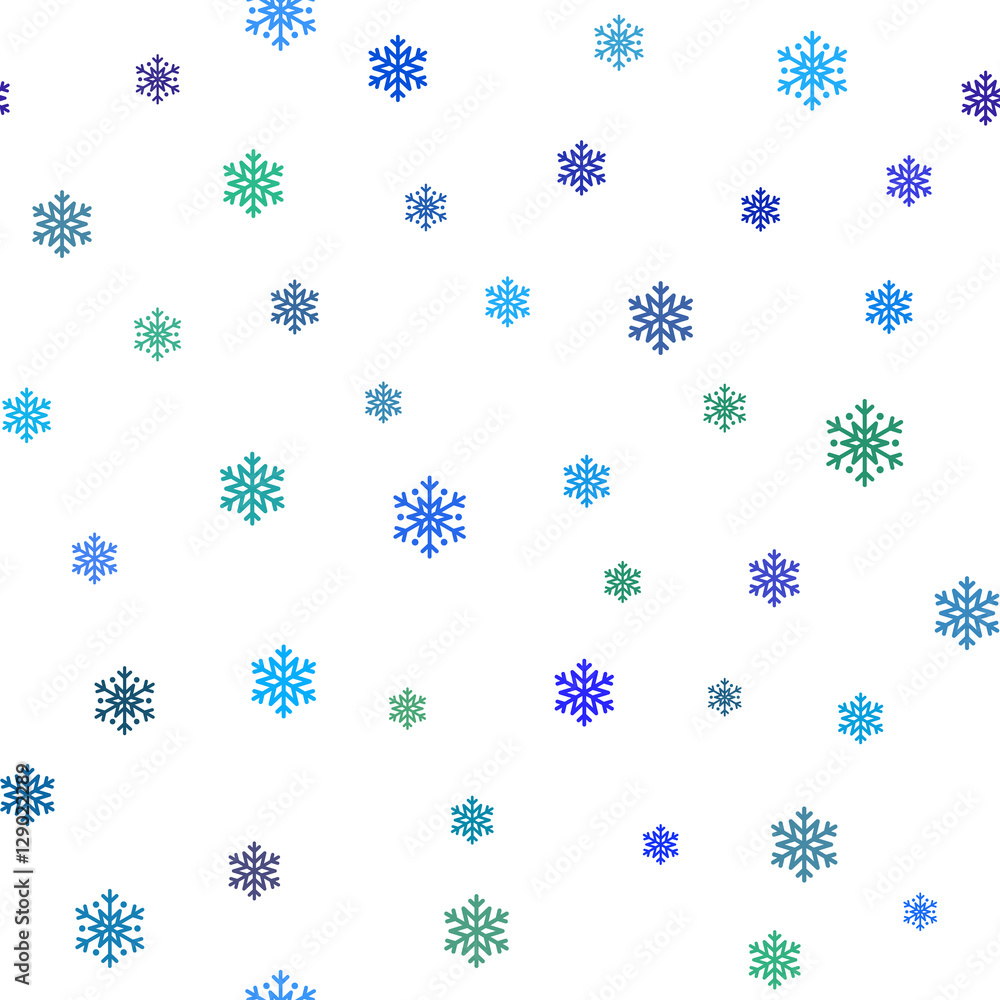 Snowflake simple seamless pattern. Blue snow on white background. Abstract wallpaper, wrapping decoration. Symbol of winter, Merry Christmas holiday, Happy New Year celebration Vector illustration Snowflake simple seamless pattern. Blue snow on white background. Abstract wallpaper, wrapping decoration. Symbol of winter, Merry Christmas holiday, Happy New Year celebration Vector illustration