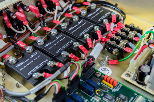 Solid state relays with wiring.