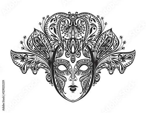 Abstract beautiful mask of lace. Vector illustration