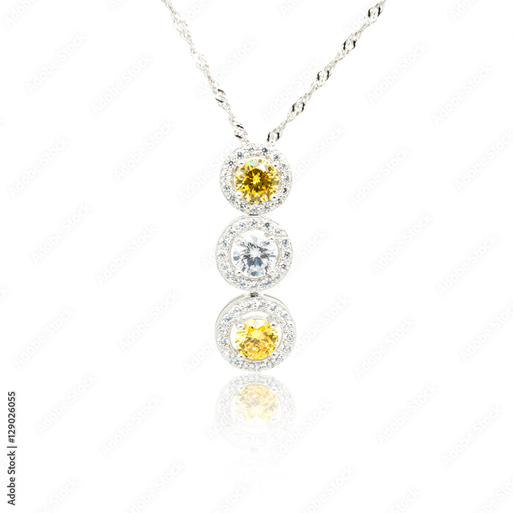 Diamond pendant isolated on white Diamond pendant isolated on white