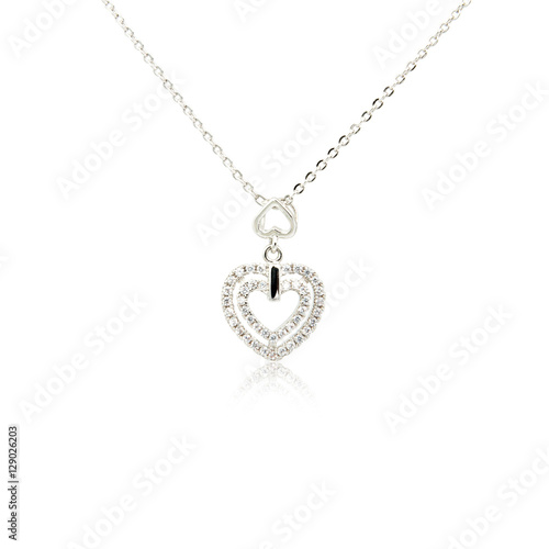 Silver fashion pendant isolated on white