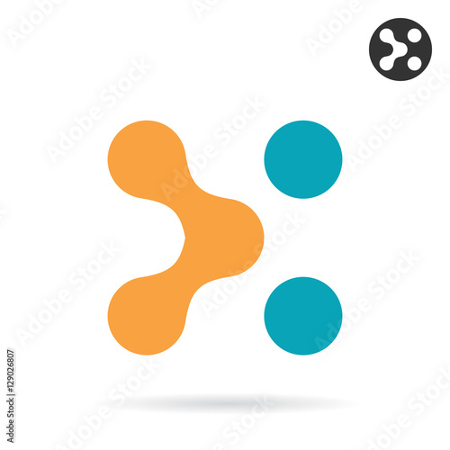 X letter, cross shape logo illustration