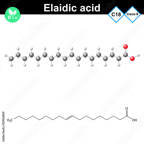 Elaidic fatty acid chemical structure