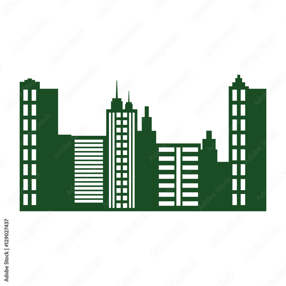 Fototapeta premium City urban buildings icon vector illustration graphic design