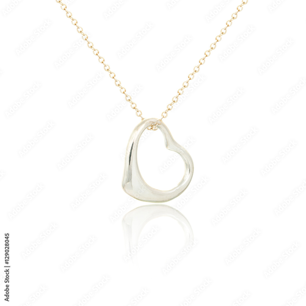 Silver fashion pendant isolated on white Silver fashion pendant isolated on white