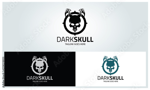 Dark skull logo design template ,Vector illustration