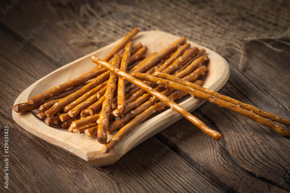Salty pretzel sticks. Salty pretzel sticks.