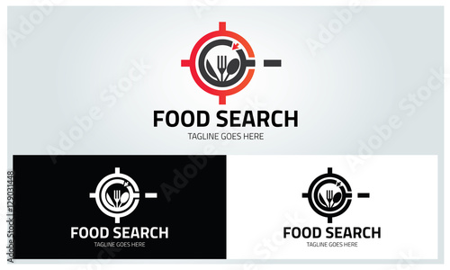 Food search logo design template ,Vector illustration