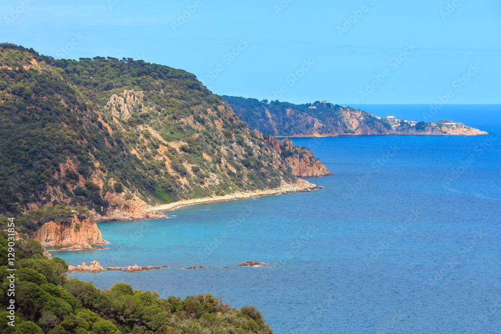 Summer sea rocky coast view (Spain).