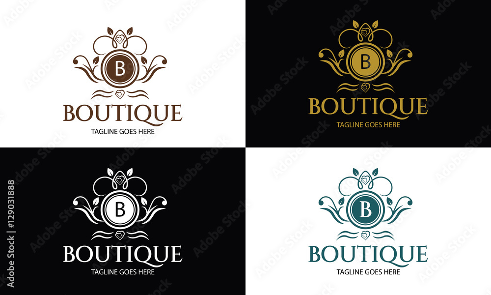 Boutique logo design template ,Luxury logo design concept ,Vector illustration