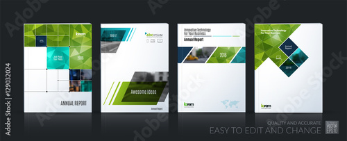 Business vector set. Brochure template layout, cover design annu