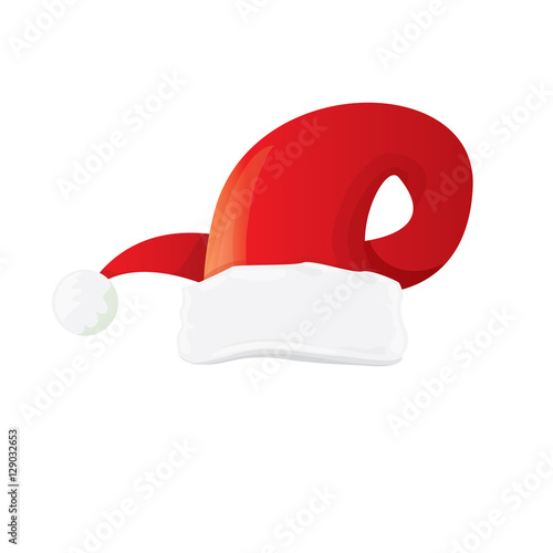 vector red santa hat isolated on white background