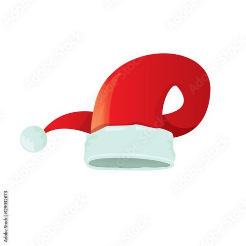 vector red santa hat isolated on white background