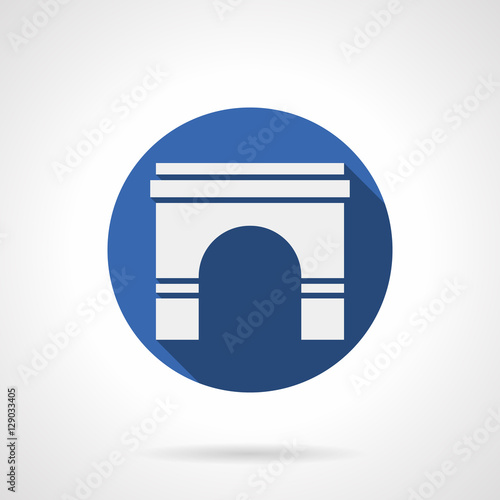 Wall archway blue round vector icon
