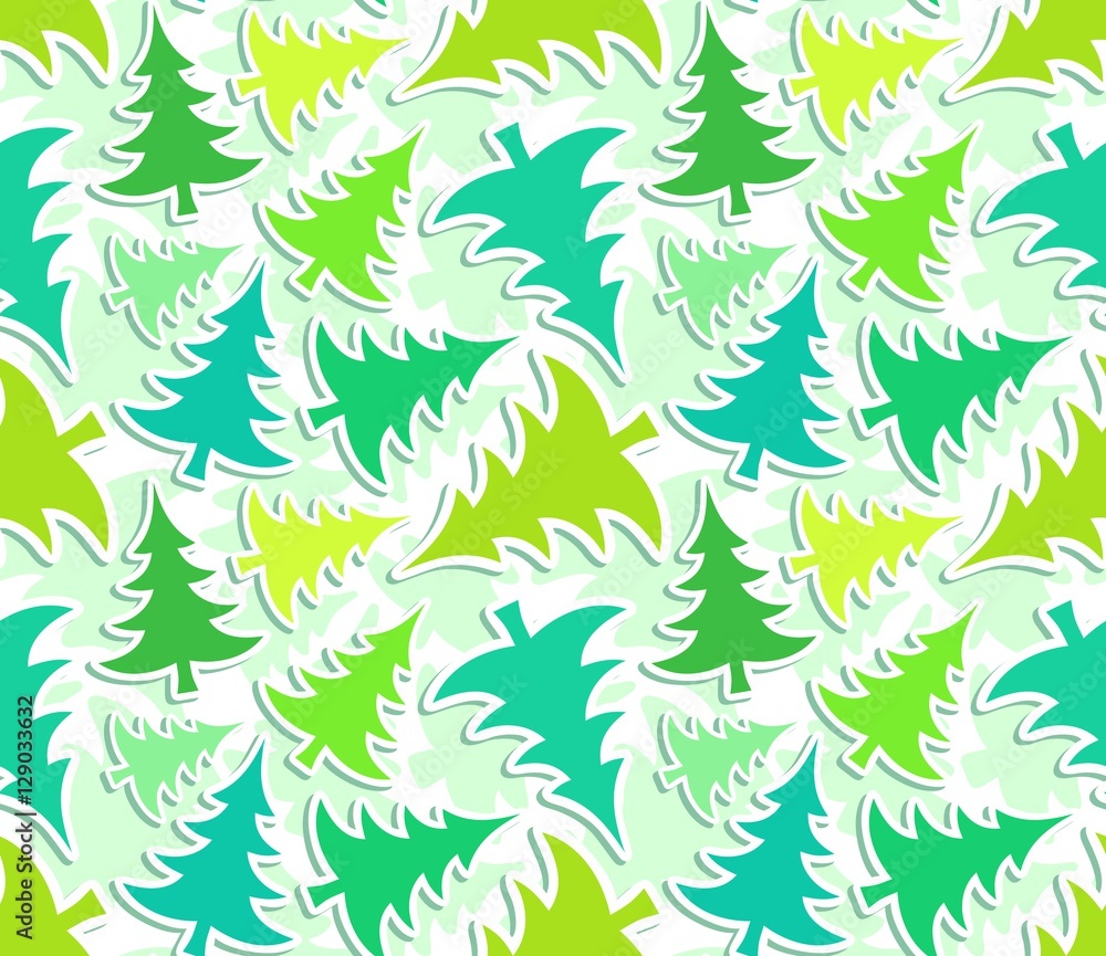 Seamless background with pine trees. 
