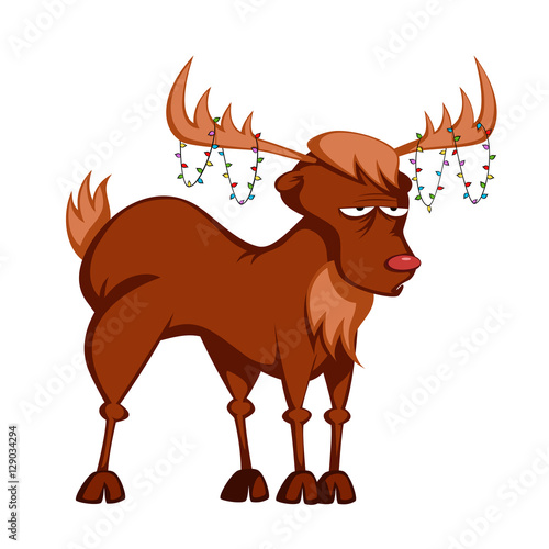 Funny reindeer vector