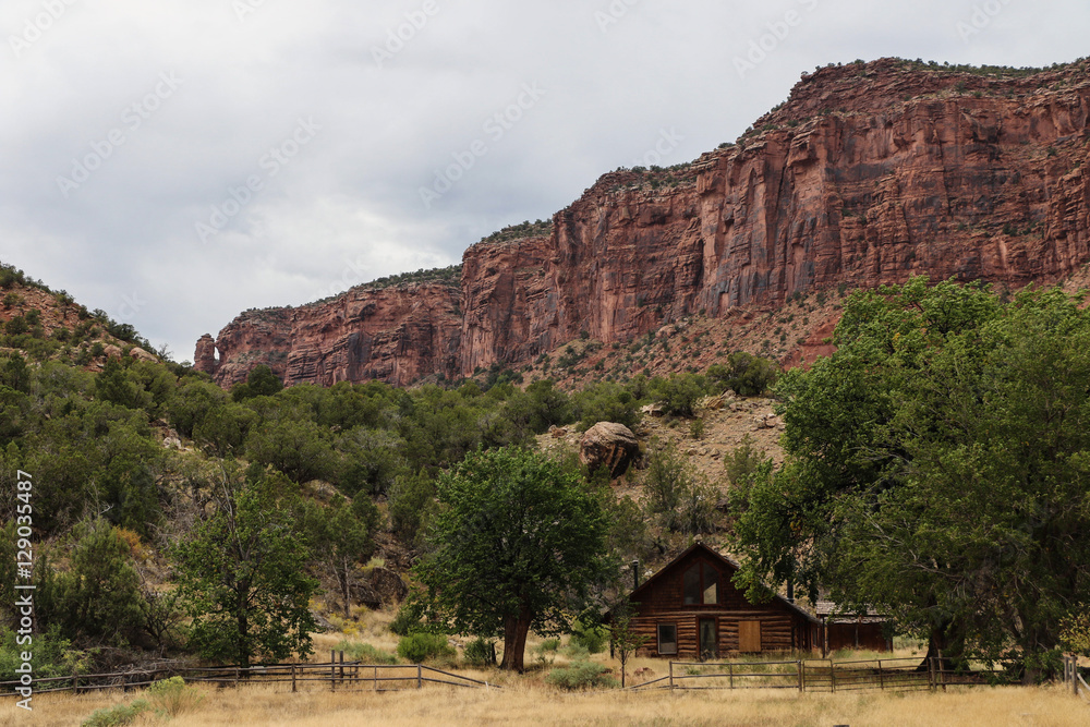 Abandoned cabin in a Colorado canyon