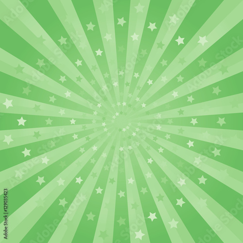 
Abstract background. Bright Green rays and stars background. Vector 