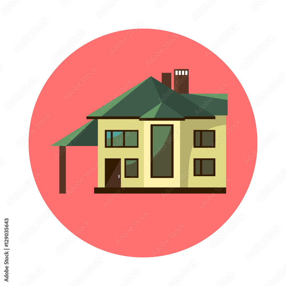 Flat house icon isolated on white background. Flat house icon isolated on white background.