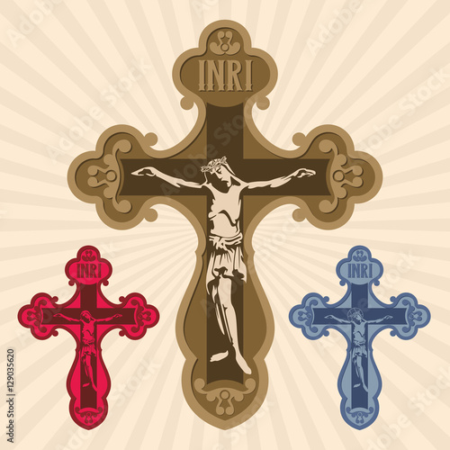 The cross with the crucifixion of the Lord and Savior Jesus Christ