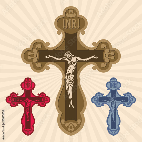 The cross with the crucifixion of the Lord and Savior Jesus Christ